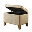 HomePop Transitional Fabric Storage Ottoman in Cream and Driftwood