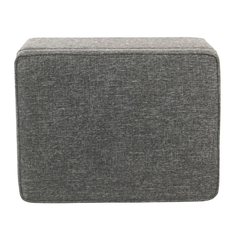 HomePop Transitional Fabric Medium Storage Ottoman with Slate Pattern in Gray