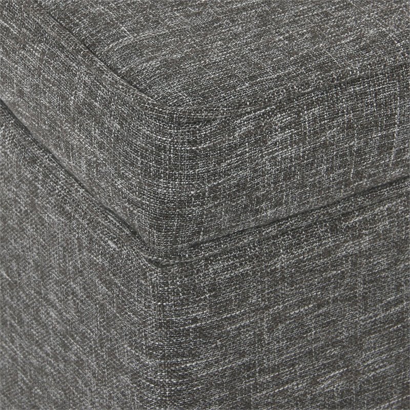 HomePop Transitional Fabric Medium Storage Ottoman with Slate Pattern in Gray