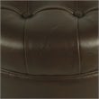 HomePop Round Traditional Wood and Faux Leather Large Storage Ottoman in Brown