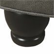 HomePop Round Traditional Wood and Faux Leather Large Storage Ottoman in Gray