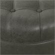 HomePop Round Traditional Wood and Faux Leather Large Storage Ottoman in Gray