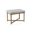 HomePop Modern Wood and Velvet Tufted Ottoman in Silver Finish