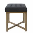 HomePop Modern Wood and Velvet Tufted Ottoman in Black Finish
