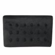 HomePop Modern Wood and Velvet Tufted Ottoman in Black Finish