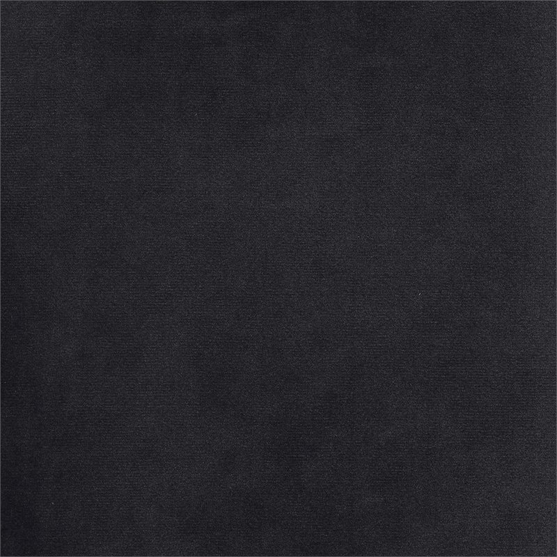 HomePop Modern Wood and Velvet Tufted Ottoman in Black Finish