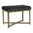 HomePop Modern Wood and Velvet Tufted Ottoman in Black Finish