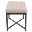 HomePop Modern Wood and Velvet Tufted Ottoman in Pink Finish