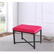 HomePop Modern Wood and Velvet Tufted Ottoman in Deep Pink Finish