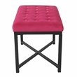 HomePop Modern Wood and Velvet Tufted Ottoman in Deep Pink Finish