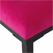 HomePop Modern Wood and Velvet Tufted Ottoman in Deep Pink Finish