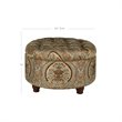 HomePop Round Traditional Fabric Paisley Pattern Large Storage Ottoman in Brown