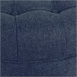 HomePop Round Traditional Wood and Fabric Large Storage Ottoman in Navy Blue