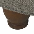 HomePop Round Traditional Wood and Fabric Large Storage Ottoman in Gray