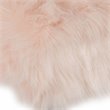 HomePop Square Modern Wood and Faux Fur Ottoman in Pink and Gold