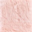 HomePop Square Modern Wood and Faux Fur Ottoman in Pink and Gold