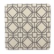 HomePop Modern Metal and Fabric Ottoman with Cushioned Top in Gray Lattice