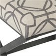 HomePop Modern Metal and Fabric Ottoman with Cushioned Top in Gray Lattice