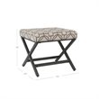 HomePop Modern Metal and Fabric Ottoman with Cushioned Top in Gray Lattice