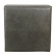 HomePop Transitional Faux Leather Storage Ottoman in Gray Finish