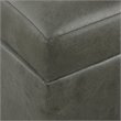 HomePop Transitional Faux Leather Storage Ottoman in Gray Finish