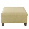 HomePop Luxury Transitional Fabric Storage Ottoman in Tan Finish