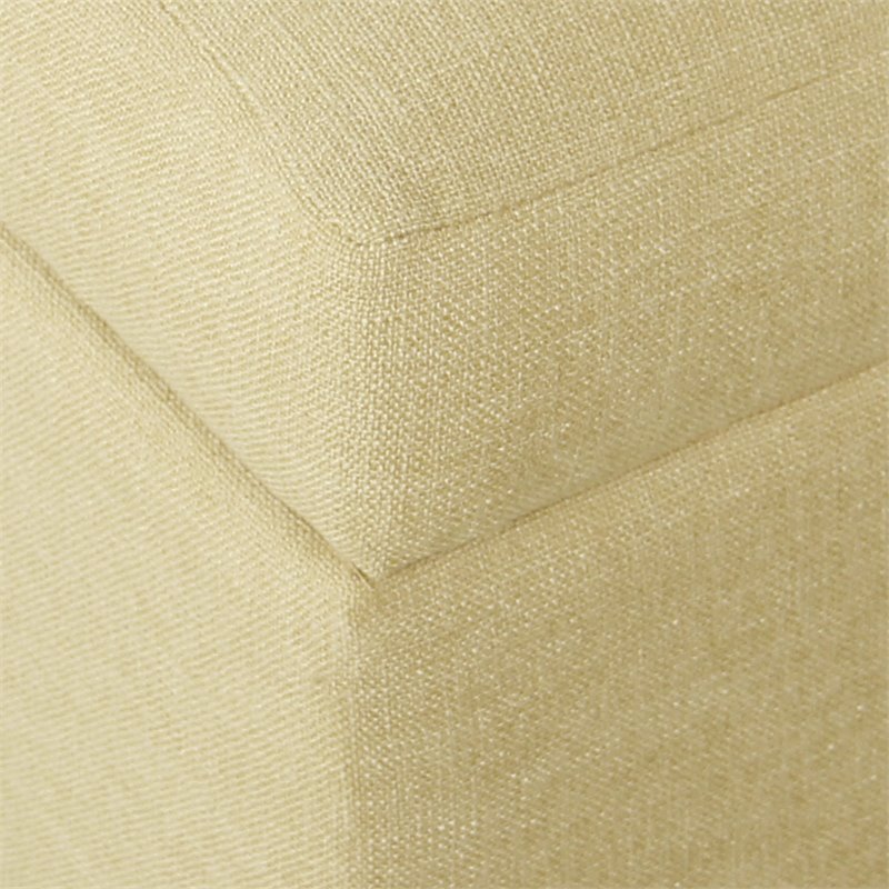 HomePop Luxury Transitional Fabric Storage Ottoman in Tan Finish