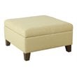 HomePop Luxury Transitional Fabric Storage Ottoman in Tan Finish