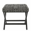 HomePop Modern Metal and Fabric Ottoman with Cushioned Top in Onyx
