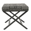 HomePop Modern Metal and Fabric Ottoman with Cushioned Top in Onyx