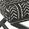 HomePop Modern Metal and Fabric Ottoman with Cushioned Top in Onyx