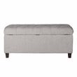 HomePop Ainsley Traditional Fabric Button Tufted Storage Bench in Light Gray