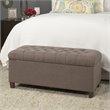 HomePop Ainsley Traditional Fabric Tufted Storage Bench in Textured Brown