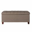 HomePop Ainsley Traditional Fabric Tufted Storage Bench in Textured Brown