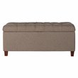 HomePop Ainsley Traditional Fabric Tufted Storage Bench in Textured Brown