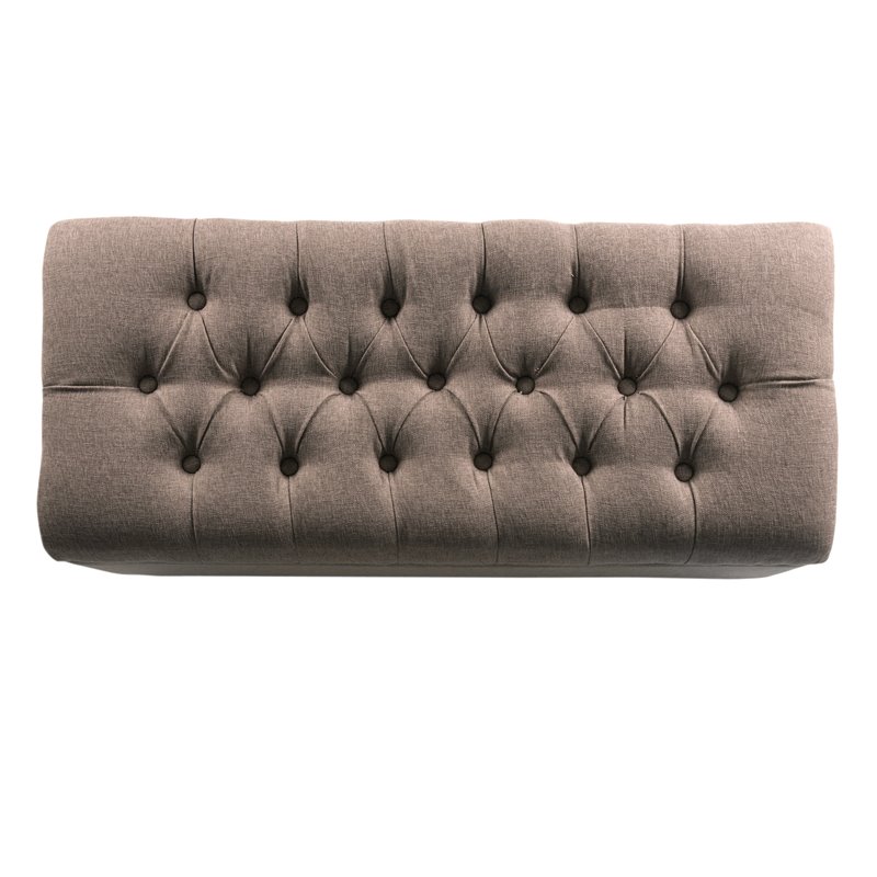 HomePop Ainsley Traditional Fabric Tufted Storage Bench in Textured Brown