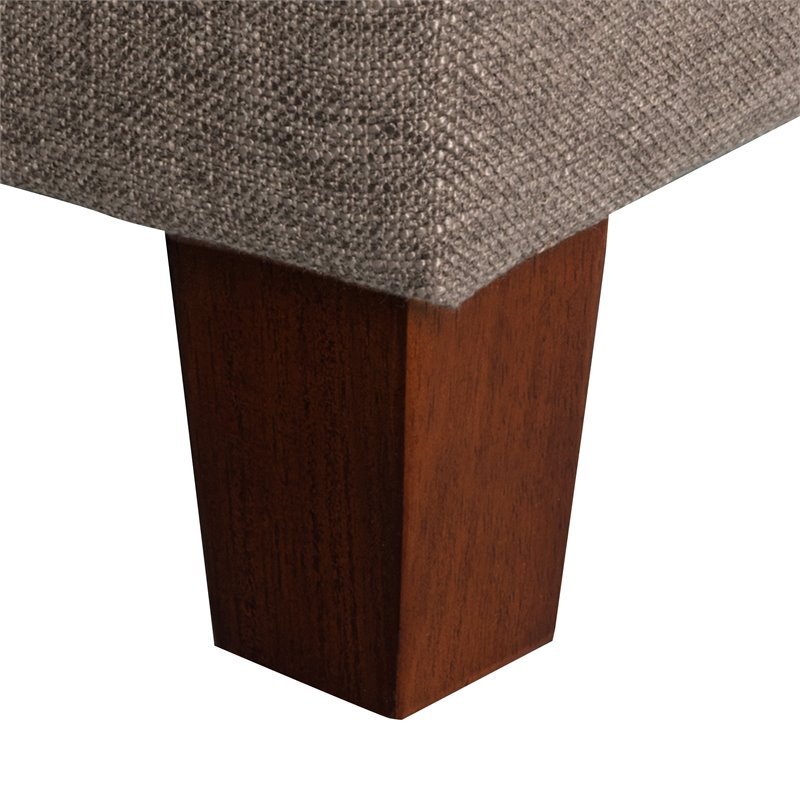 HomePop Ainsley Traditional Fabric Tufted Storage Bench in Textured Brown