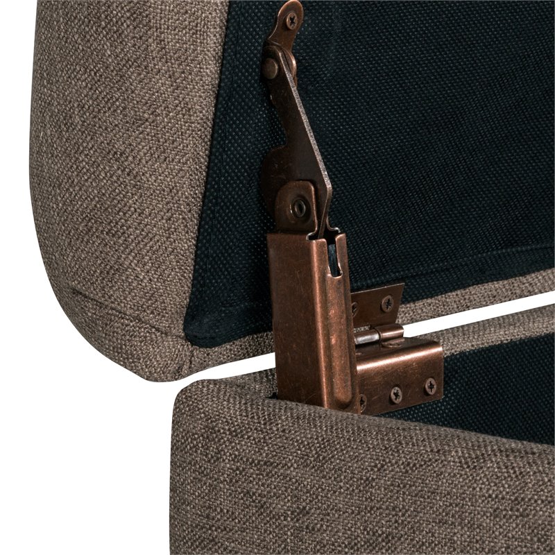 HomePop Ainsley Traditional Fabric Tufted Storage Bench in Textured Brown
