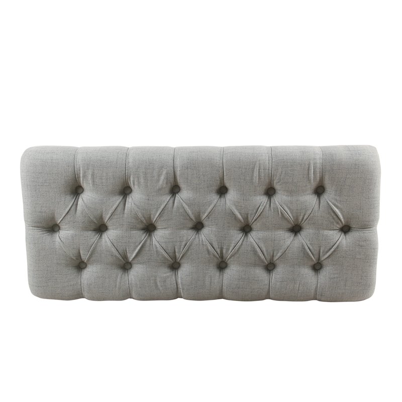 HomePop Ainsley Traditional Fabric Button Tufted Storage Bench in Light Blue
