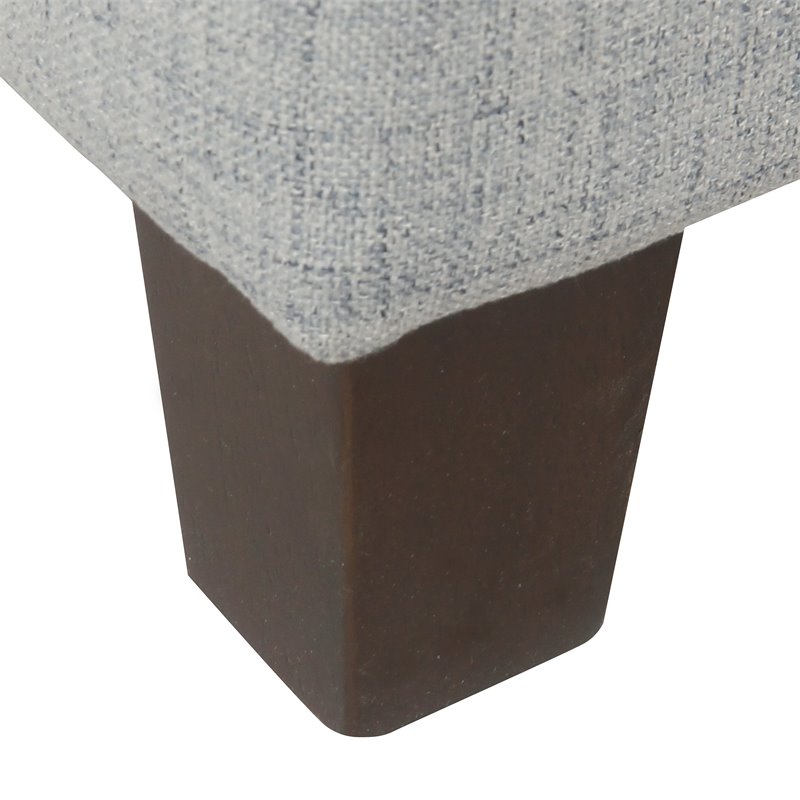 HomePop Ainsley Traditional Fabric Button Tufted Storage Bench in Light Blue