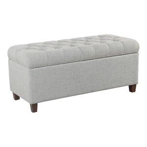 homepop ainsley traditional fabric button tufted storage bench
