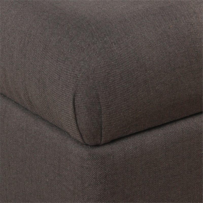 HomePop Ainsley Traditional Fabric Button Tufted Storage Bench in Gray