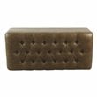 HomePop Ainsley Traditional Faux Leather Button Tufted Storage Bench in Brown