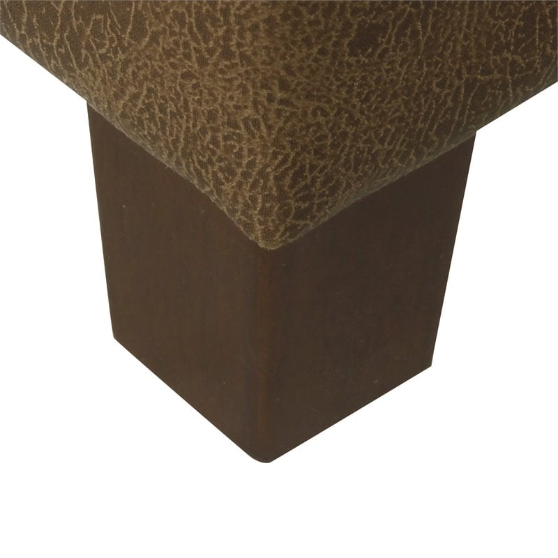 HomePop Ainsley Traditional Faux Leather Button Tufted Storage Bench in Brown