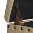 HomePop Rectangle Traditional Fabric Storage Bench with Nailhead Trim in Tan