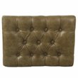 HomePop Modern Metal and Faux Leather Small Decorative Ottoman in Brown