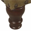HomePop Traditional Faux Leather Large Storage Bench with Nailhead Trim in Brown