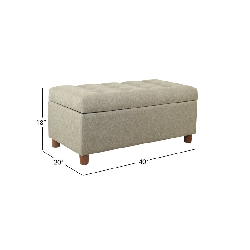HomePop Traditional Fabric Tufted Storage Bench in Gray Finish