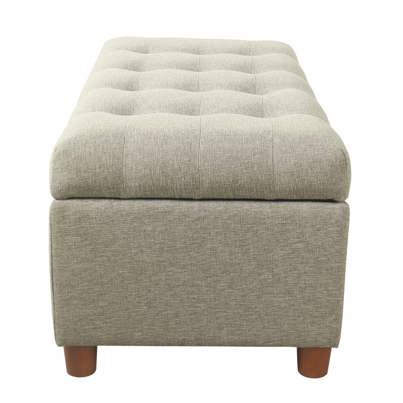 HomePop Traditional Fabric Tufted Storage Bench in Gray Finish
