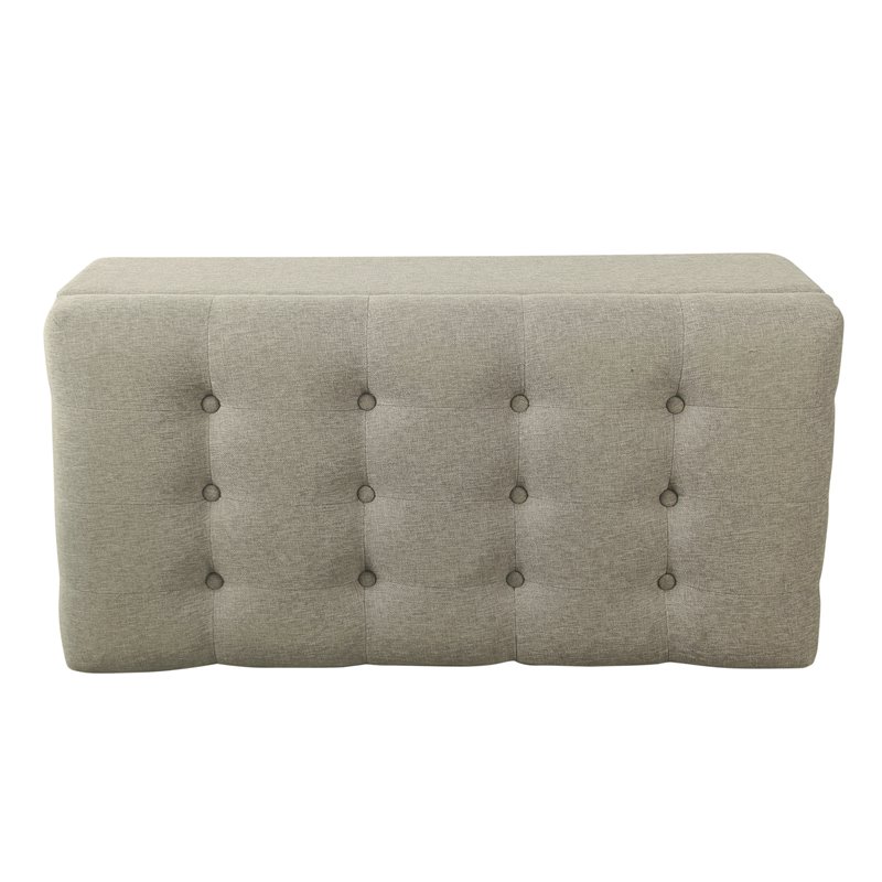 HomePop Traditional Fabric Tufted Storage Bench in Gray Finish